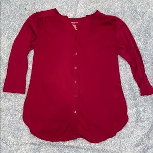 Mixed media button down